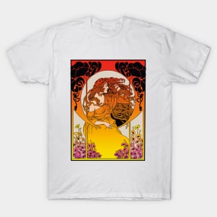 Art Deco Lady (orange) T-Shirt